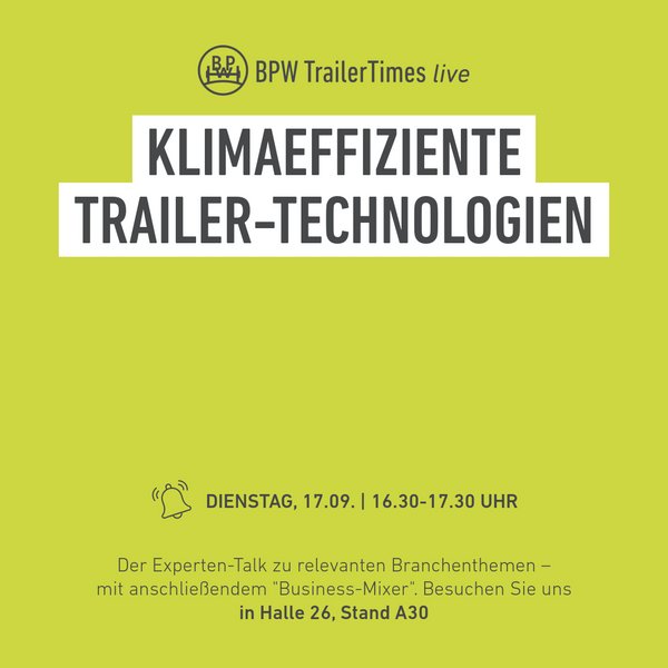 Wir laden Dich herzlich zu unserem neuen Format "BPW Trailer Times - live" ein! 📅 Dienstag, 17. September 2024📍IAA...